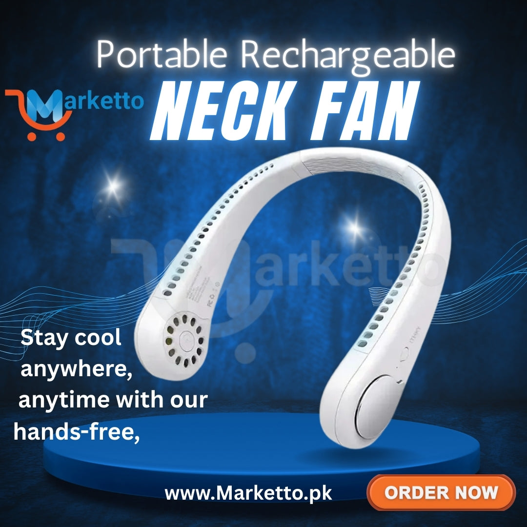 Portable Neck Fan – Rechargeable & Hands-Free Cooling