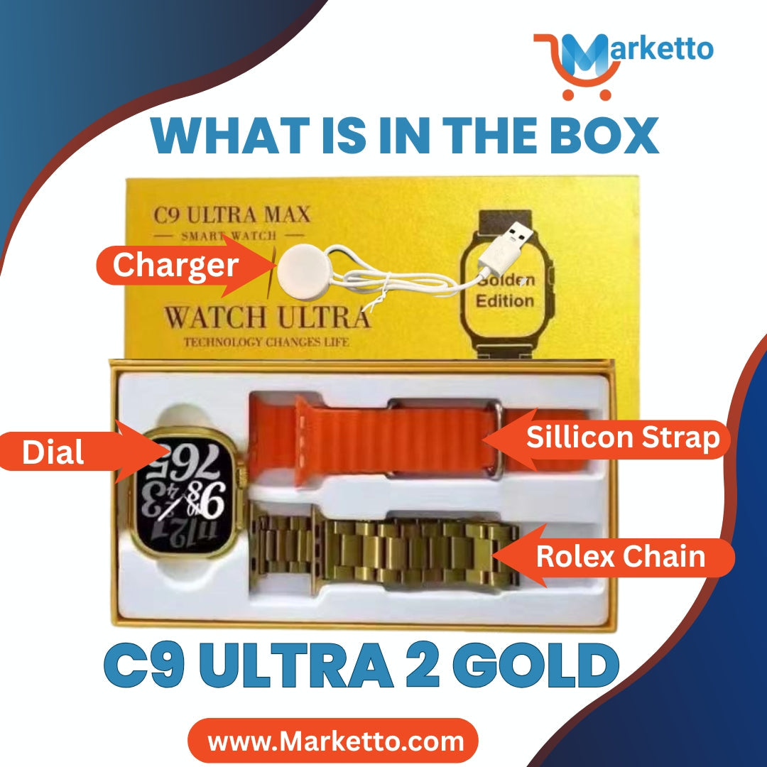 C9 Ultra 2 | Golden Edition Smart Watch – Sleek, Smart & Reliable
