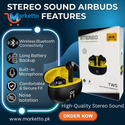 Stereo Sound Airbuds – Clear, Stylish & Powerful