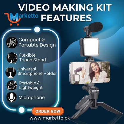 Premium Video Making Kit for Vlogging – Record Like a Pro | Marketto.pk