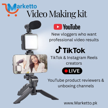 Premium Video Making Kit for Vlogging – Record Like a Pro | Marketto.pk