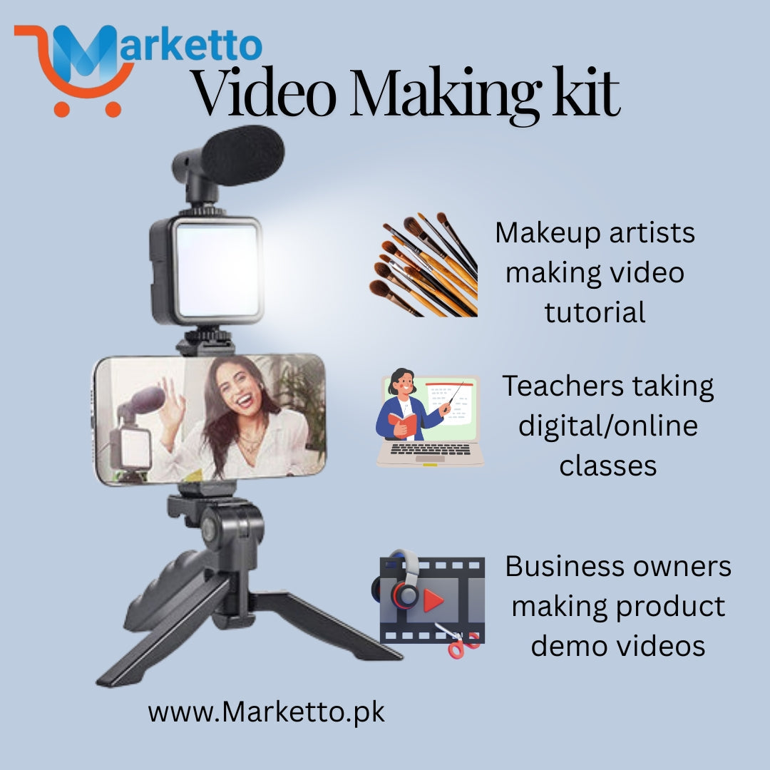 Premium Video Making Kit for Vlogging – Record Like a Pro | Marketto.pk